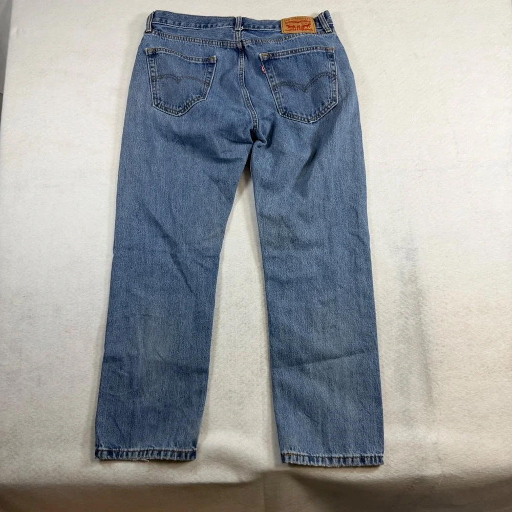 Levis 505 Regular Fit Straight Leg Blue Denim Jeans Mens 34x29 Medium Wash